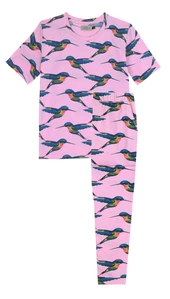 Lounge wear Jersey Pyjama Set, Pink Hummingbird