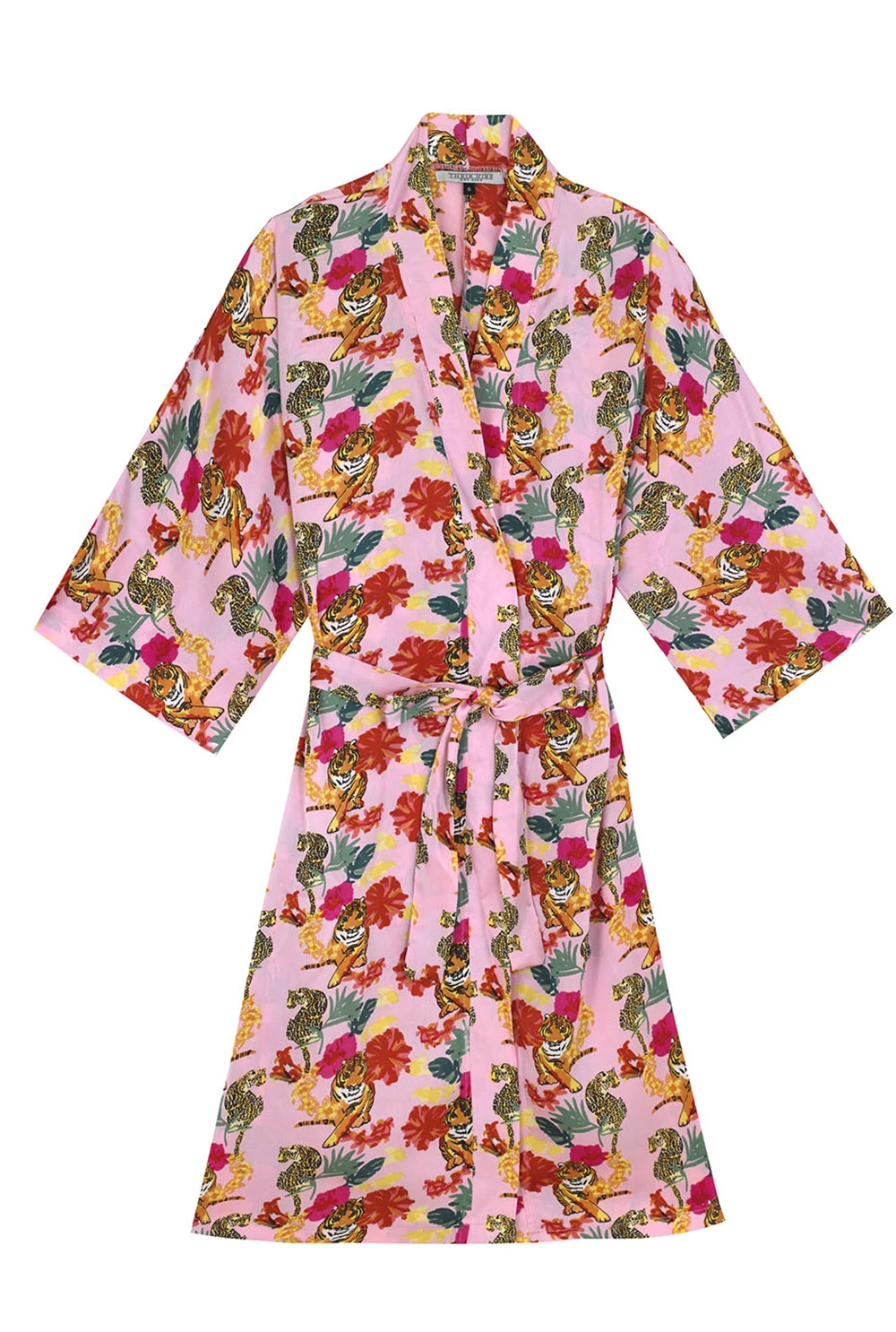 Wrap Kimono, Pink Tropical Tiger