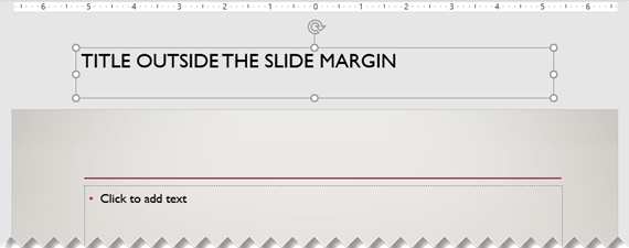 A slide title placed outside the visible slide margin.