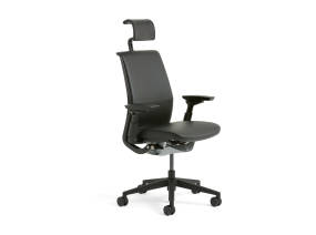 Black Think Office Chair with Headrest